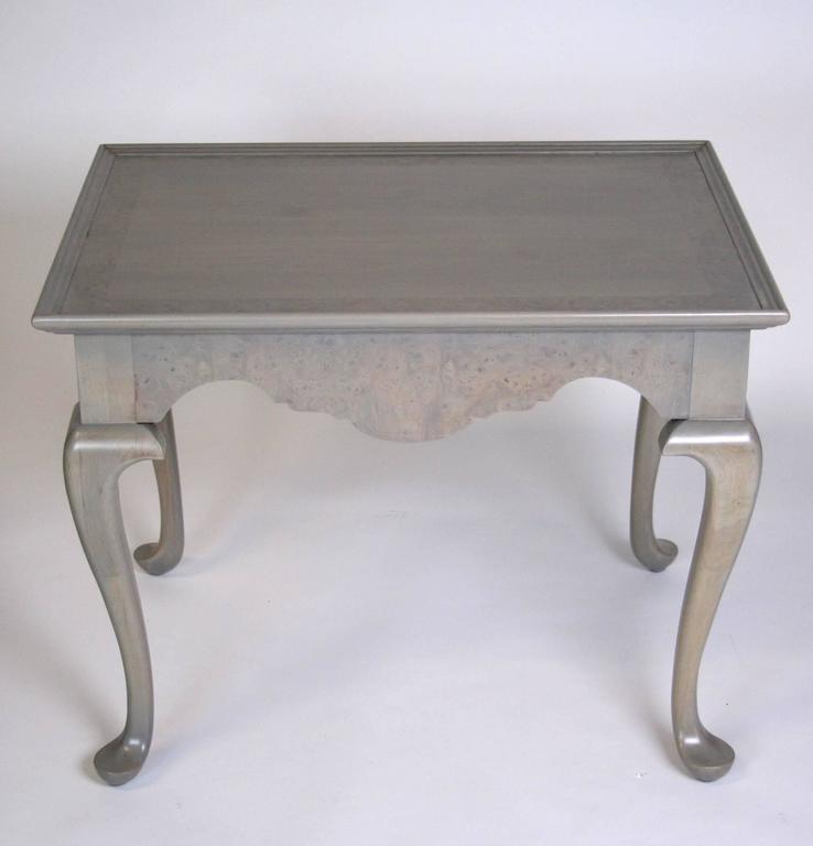 Pair Of Grey Stained Queen Anne Style Side Tables For At 1stdibs A Pair Of End Tables In The Queen Anne Style By Fine Arts Furniture Scalloped