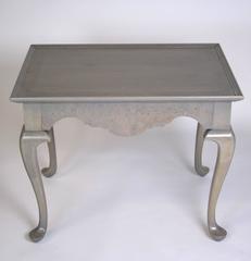 Pair of Grey Stained Queen Anne Style Side Tables