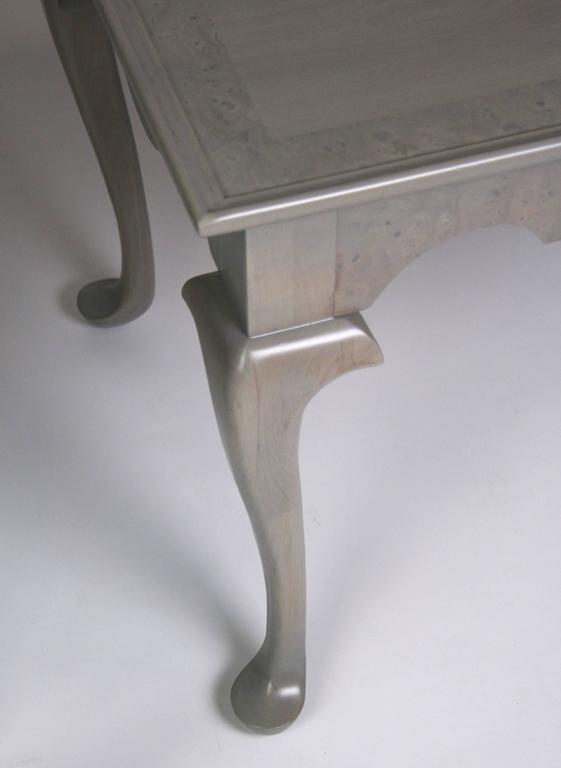 Pair Of Grey Stained Queen Anne Style, Painted Queen Anne Side Table