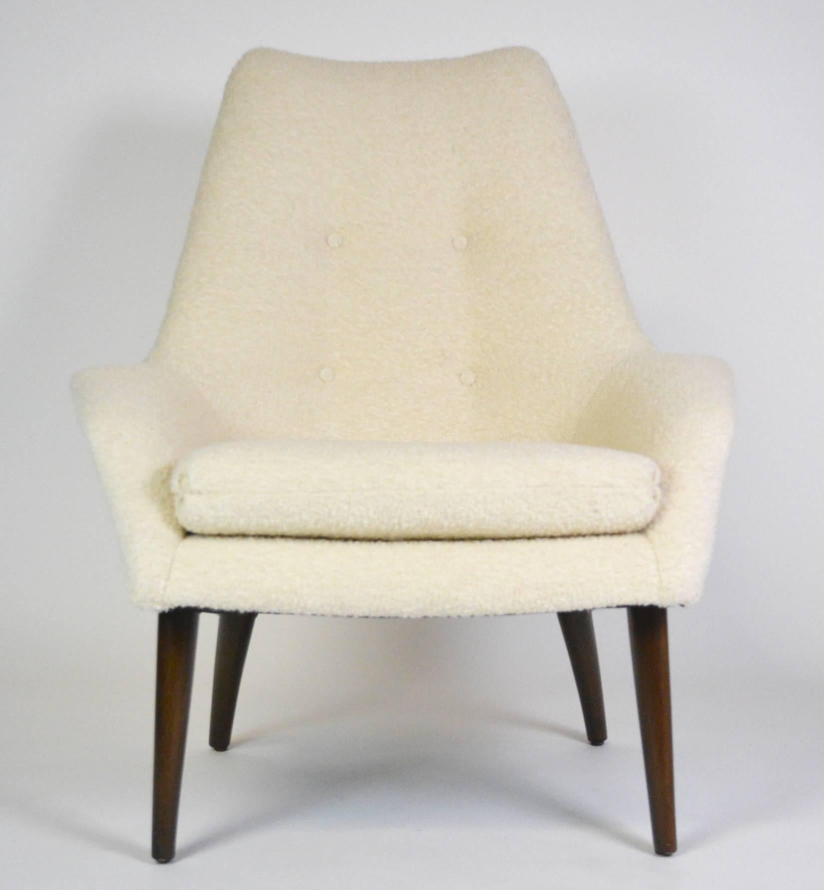 Fabric Mid-Century Modern Danish Lounge Chair For Sale