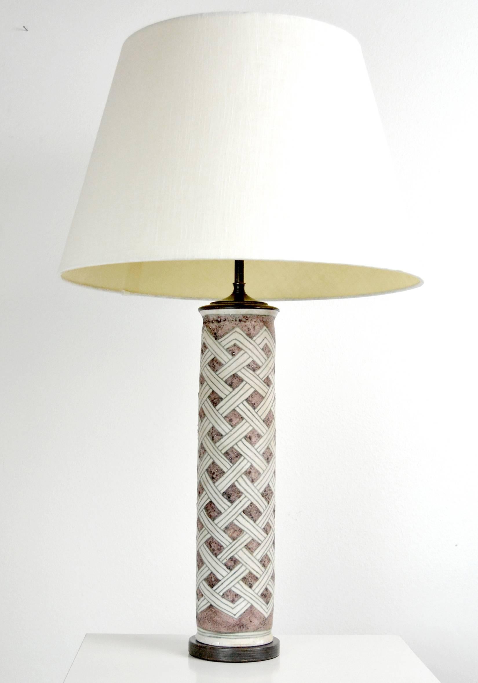 Mid-Century Modern Pair of Guido Gambone Ceramic Lamps