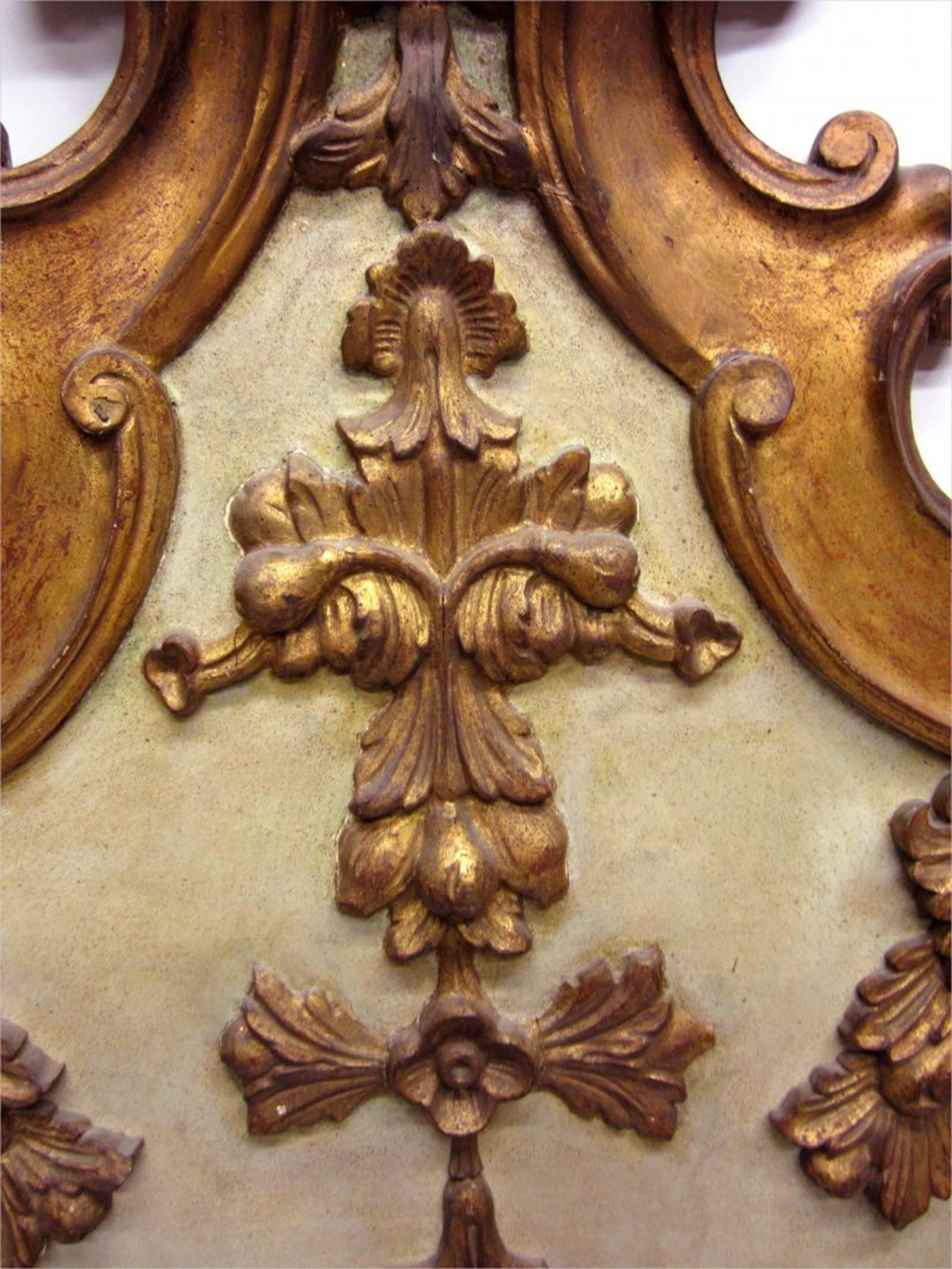 Italian Louis XV Style Gilt and Painted King Headboard