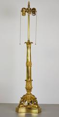 19th Century French Empire Gilt Bronze Lamp