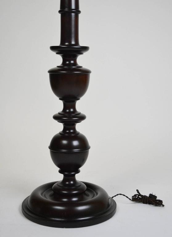 black wood floor lamp