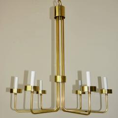 Mid-Century Modern Brass Chandelier by Hart Associates LA