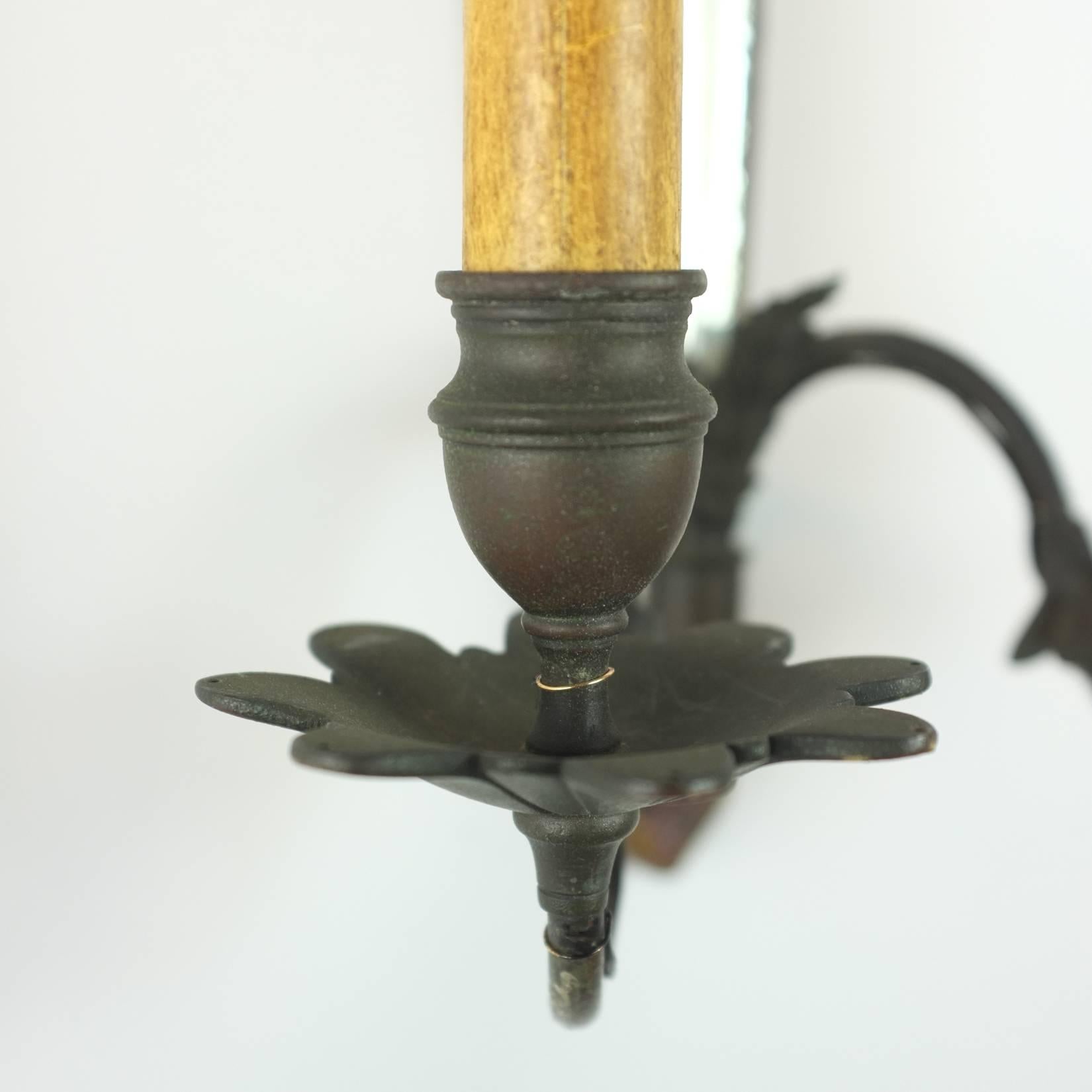 Bronze Pair of 19th Century English Regency Sconces For Sale