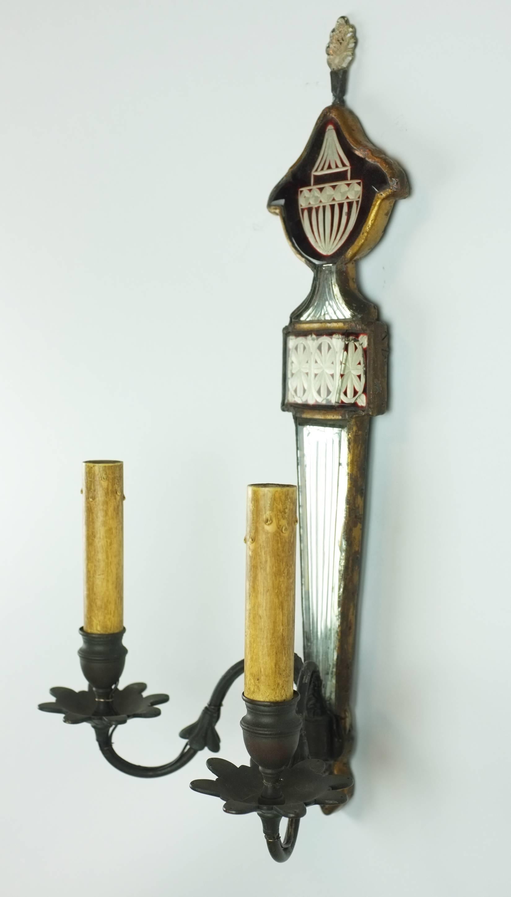 British Pair of 19th Century English Regency Sconces For Sale