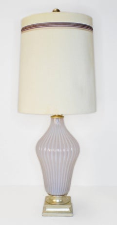Pair of Blush Pink Murano Glass Marbro Lamps, 1960s