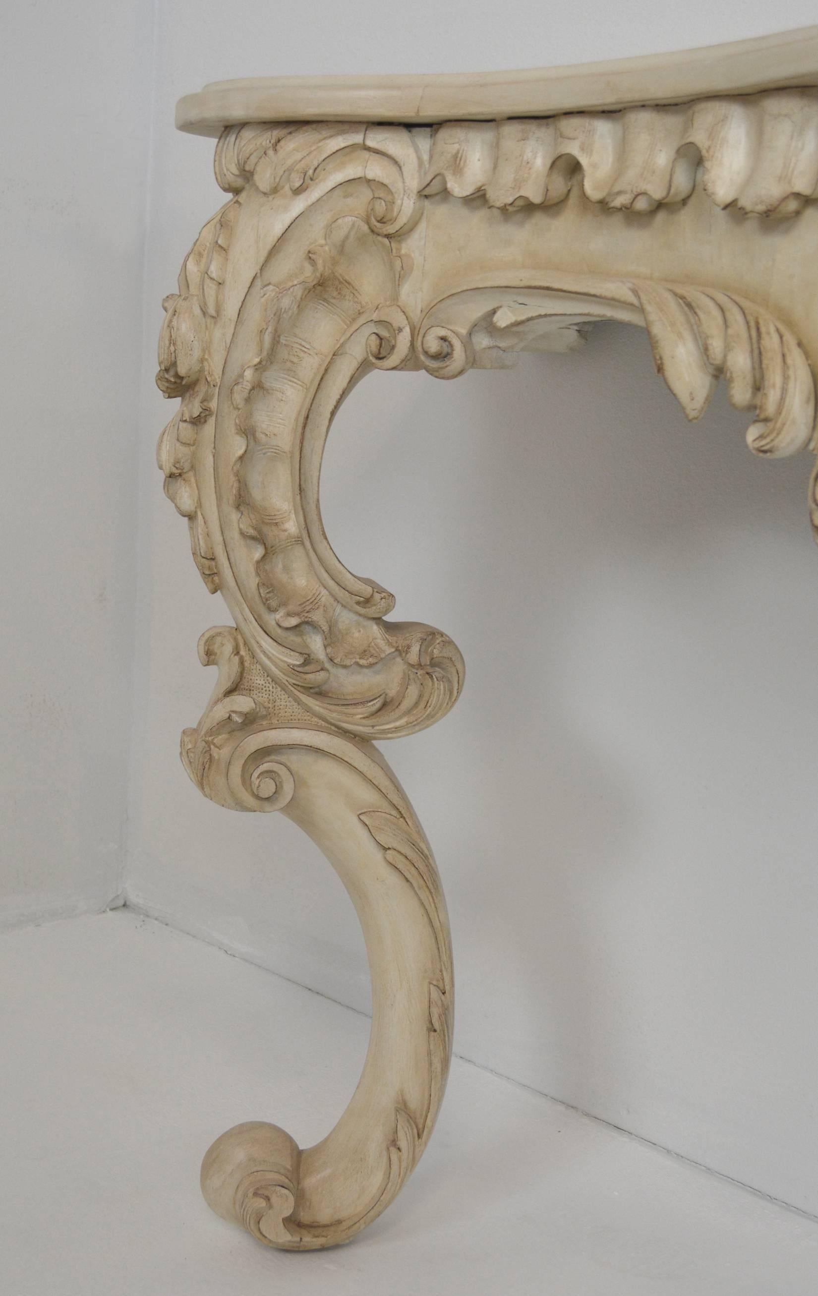 20th Century Rococo Style Console In Good Condition For Sale In Palm Springs, CA