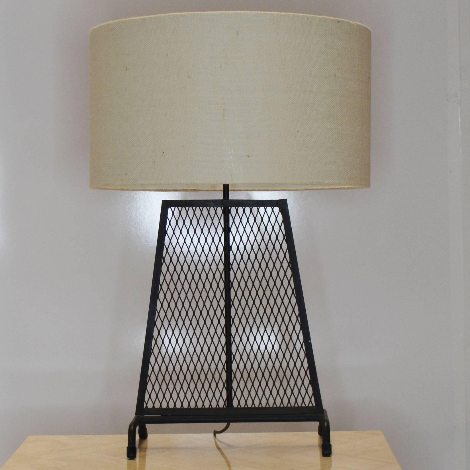 20th Century Mid-Century Modern Wrought Iron Lamp For Sale