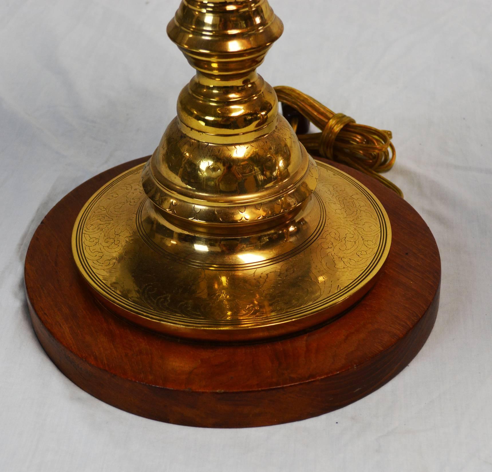 antique brass candlestick lamp