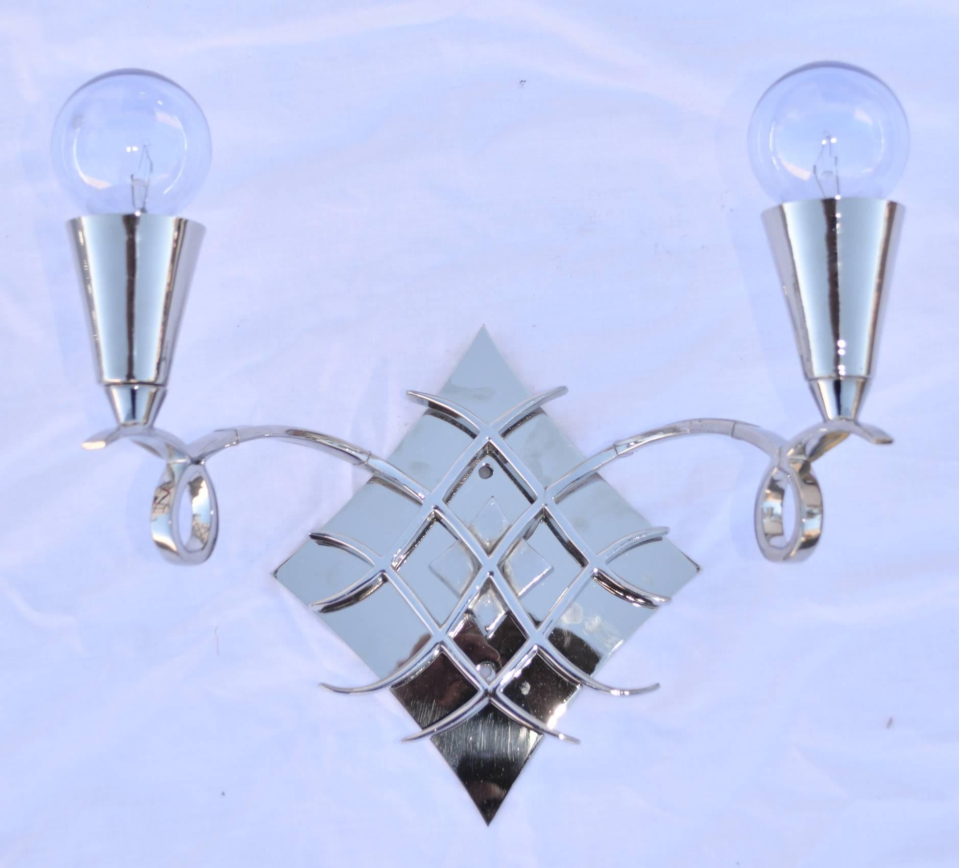 Pair of French Sconces in the style of Leleu In Good Condition For Sale In Palm Springs, CA