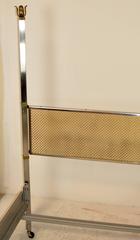 Hollywood Regency Stainless Steel and Brass King Bed