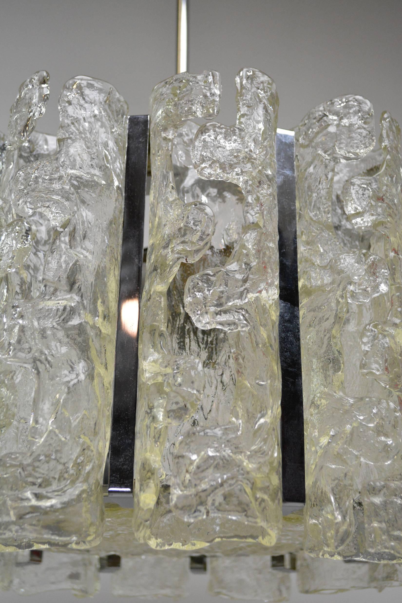Mid-Century moderno Lampadario Mazzega Murano in vendita