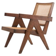 Pierre Jeanneret, Teak and Cane Easy Chair from Chandigarh, India. c1958