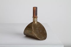 Pierre Forssell Brass Rocking Decanter With Wooden Stopper by Skultuna c1970's