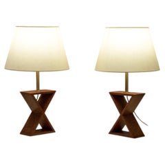 Jean Michel Frank Pair of X Table Lamps Brazil c1938 - Certified by Comite JMF