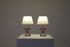 Jean Michel Frank Pair of X Table Lamps Brazil c1938 - Certified by Comite JMF