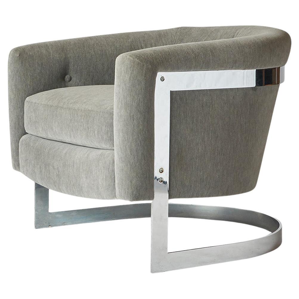 Milo Baughman Barrel Back Lounge Chair