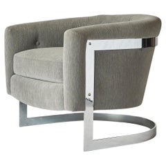 Milo Baughman Barrel Back Lounge Chair