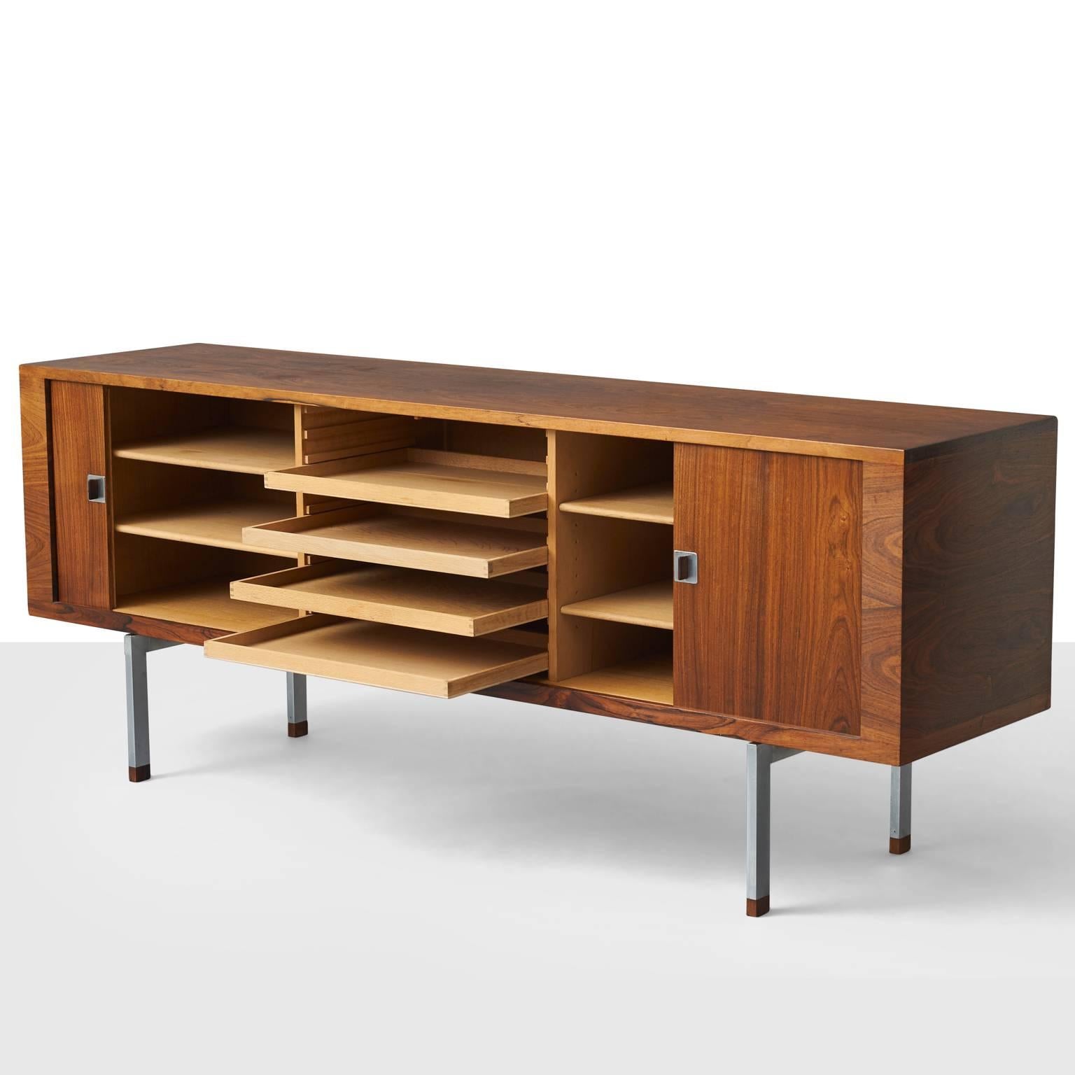 Mid-Century Modern Hans Wegner, Low Rosewood Sideboard