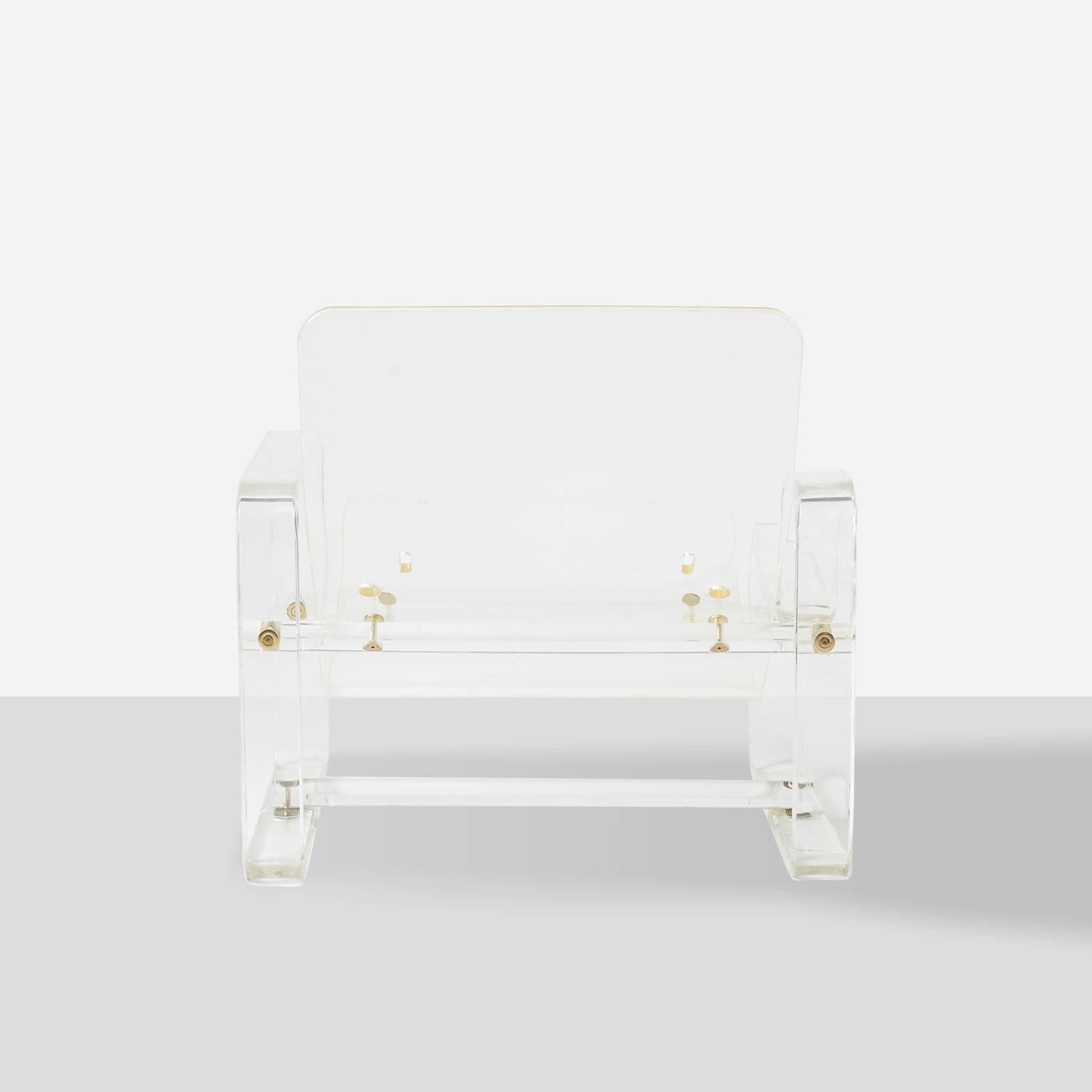 American Charles Hollis-Jones Attributed Lucite Chaise For Sale