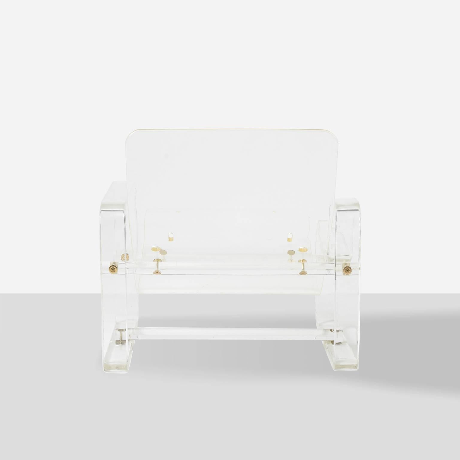 American Charles Hollis-Jones Attributed Lucite Chaise