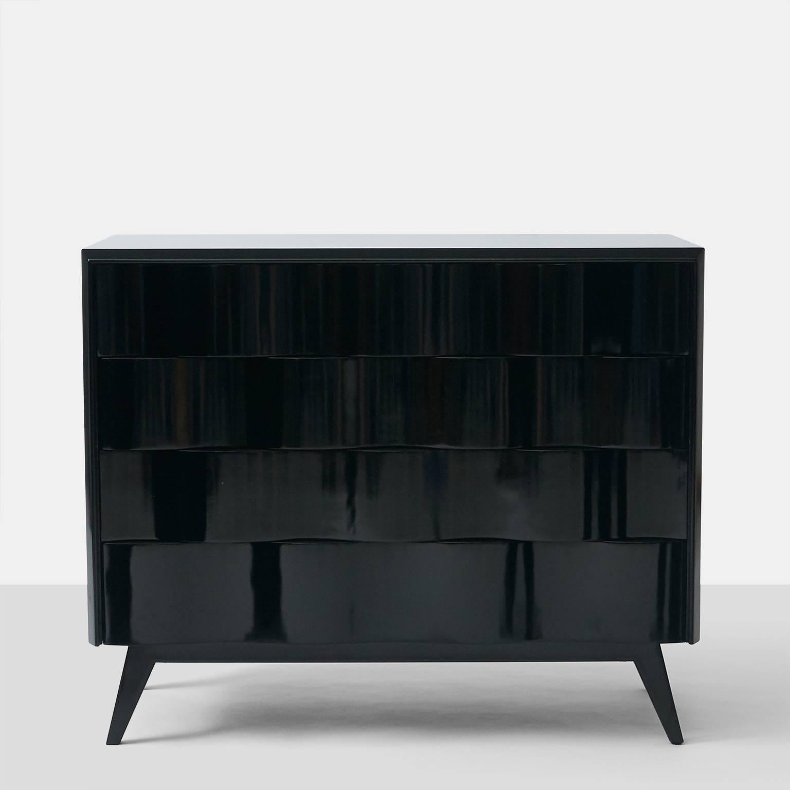 Mid-Century Modern Wave Front Chest by Edmond Spence