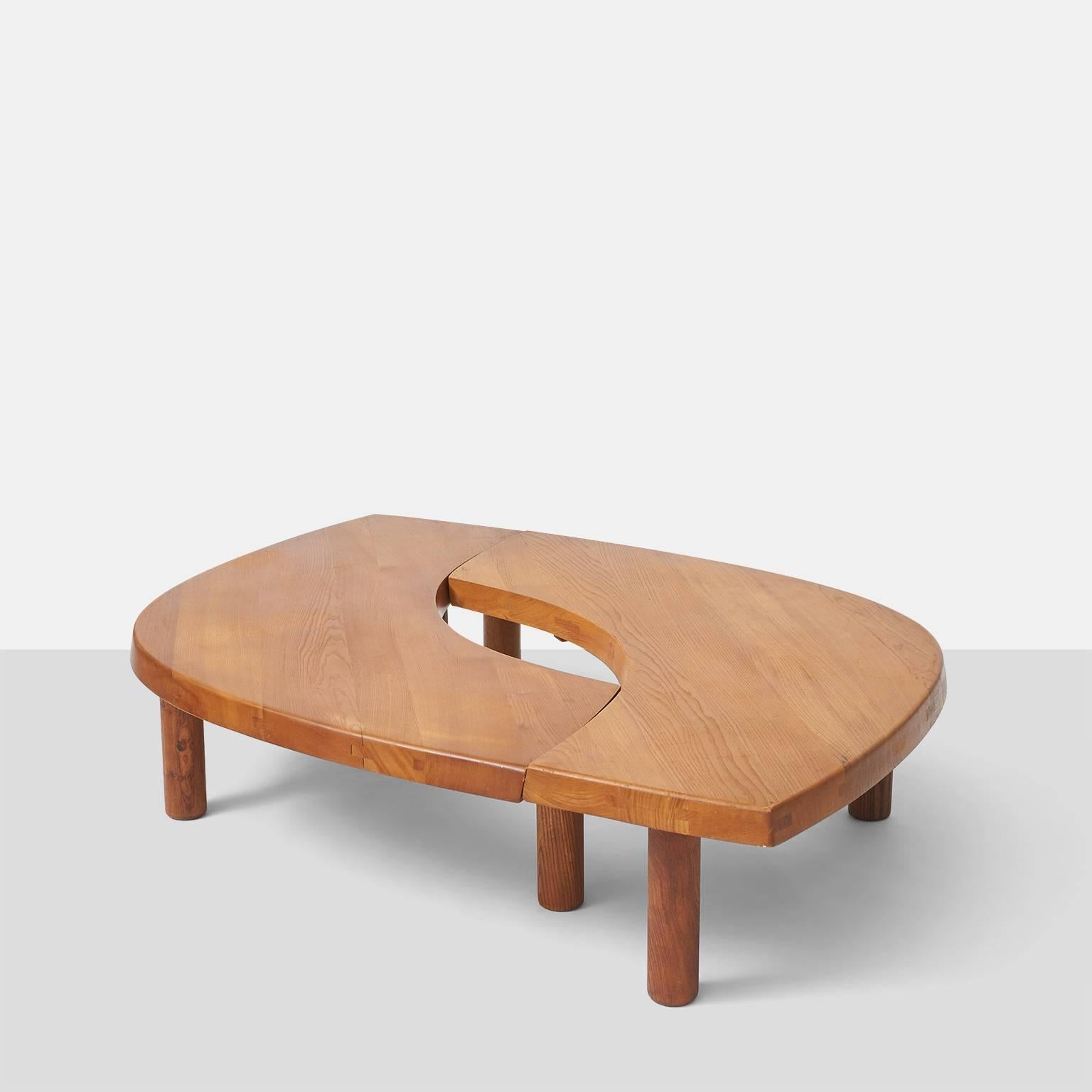 French Pierre Chapo Model T22 or L'oeuil Coffee Table