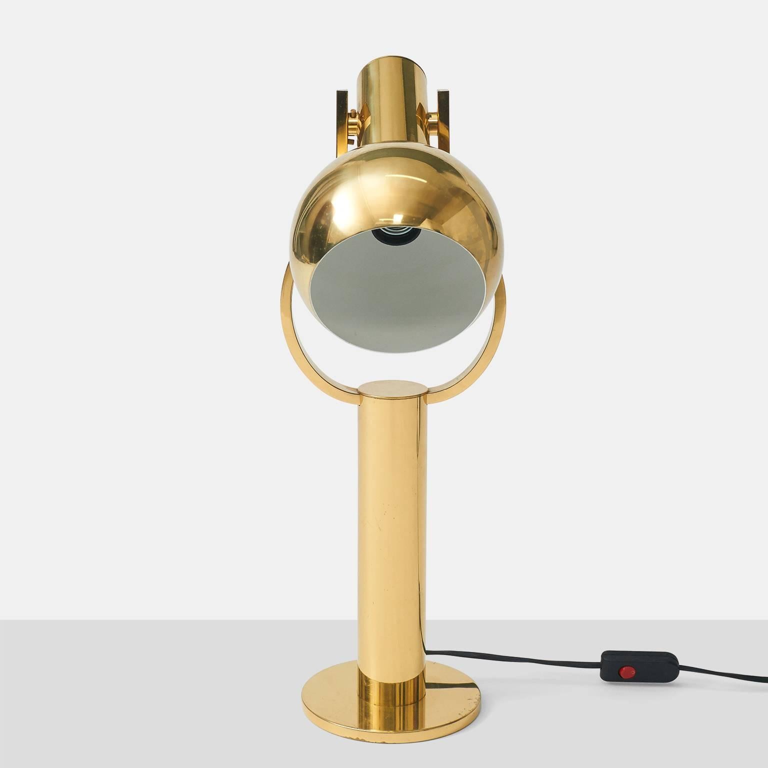 Mid-Century Modern A Pair of Adjustable Brass Table Lamp by Staff Leuchten