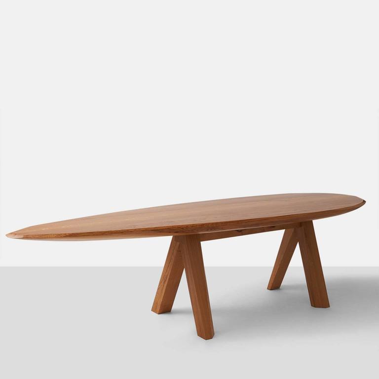 A handcrafted table by Belgian artist Kaspar Hamacher. Made in Germany with solid pieces of oak from naturally fallen trees. Almond & Co. is the exclusive representative for all work by Kaspar in the U.S.