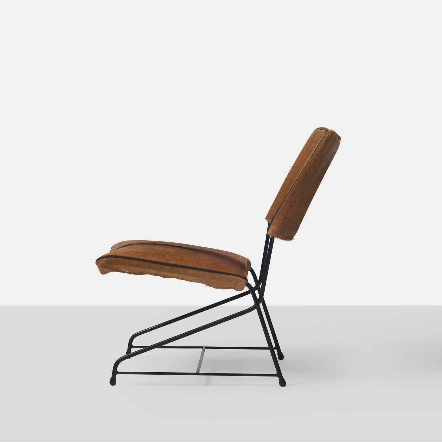 Powder-Coated Italian Modernist Iron Lounge Chair