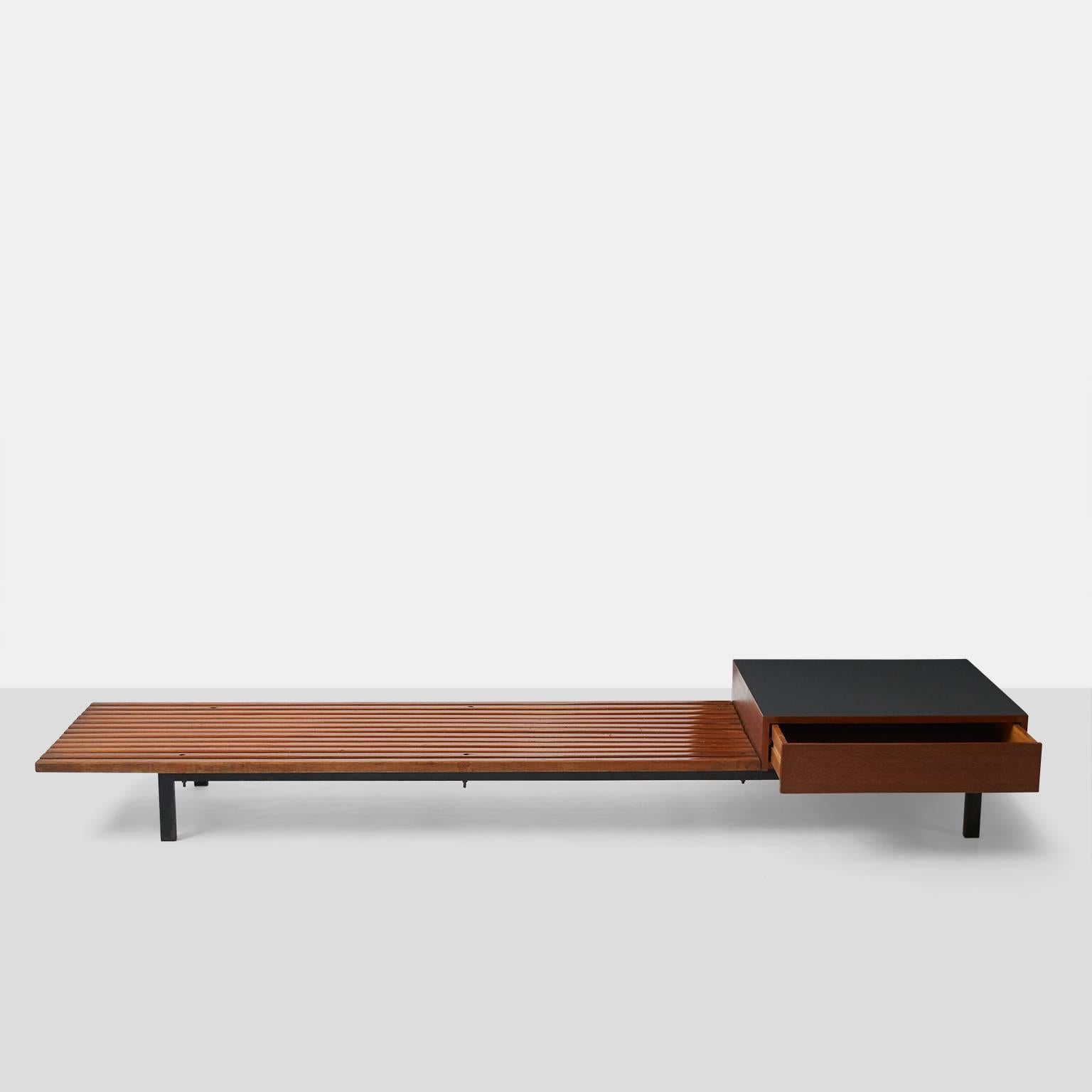 Mid-20th Century Charlotte Perriand Bench with Drawer from Cite' Cansado