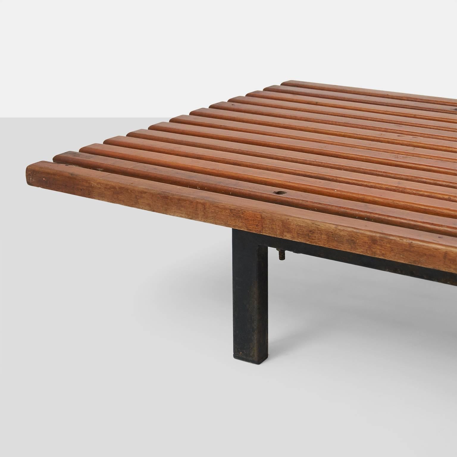 Charlotte Perriand Bench with Drawer from Cite' Cansado 1