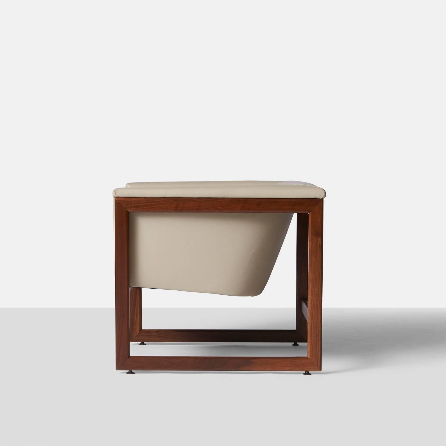 American Pair of Floating Cube Chairs by Milo Baughman