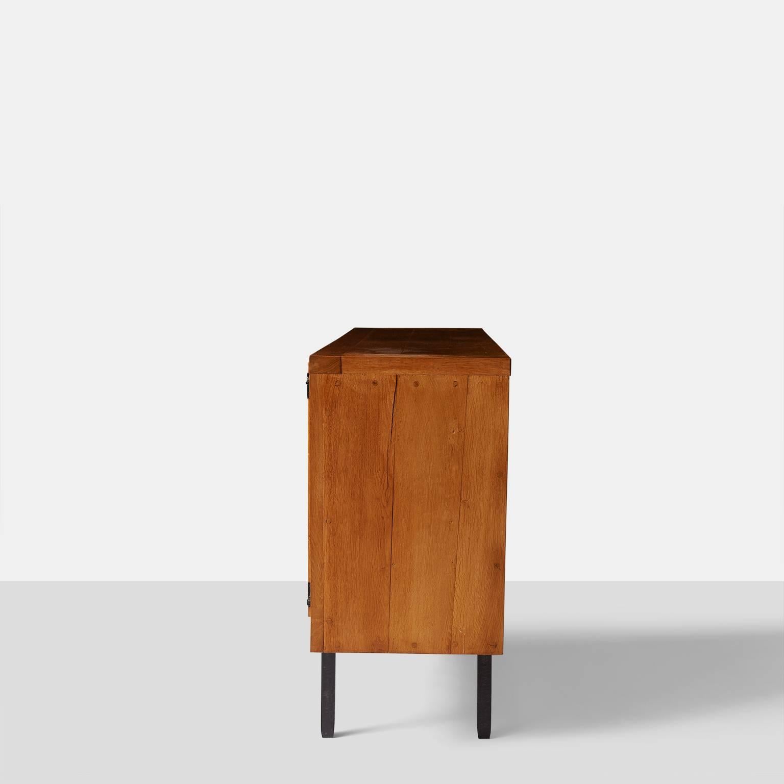 French Oak Cupboard by Jean Touret for Atelier Marolles, France