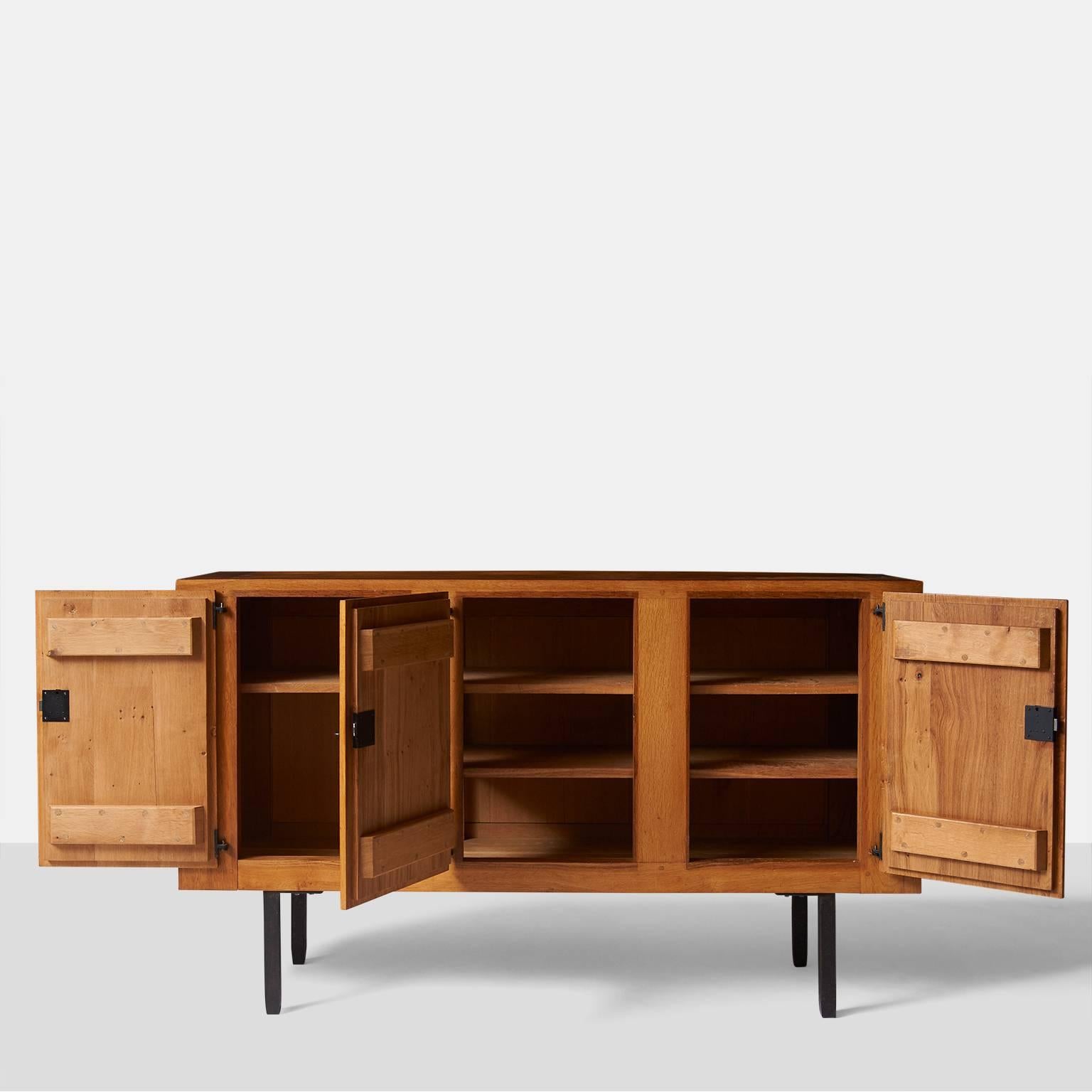 Oak Cupboard by Jean Touret for Atelier Marolles, France In Excellent Condition In San Francisco, CA