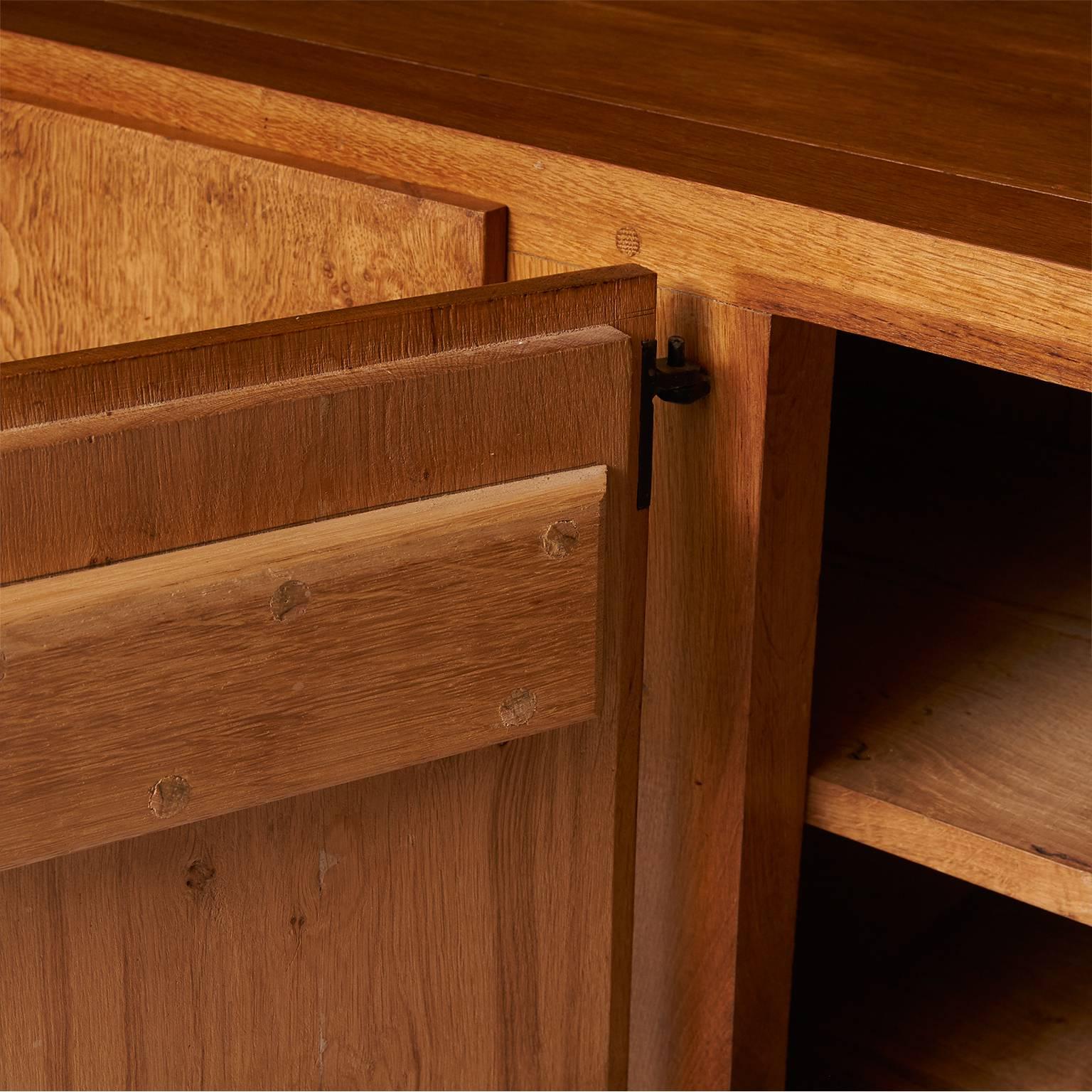 Oak Cupboard by Jean Touret for Atelier Marolles, France 2