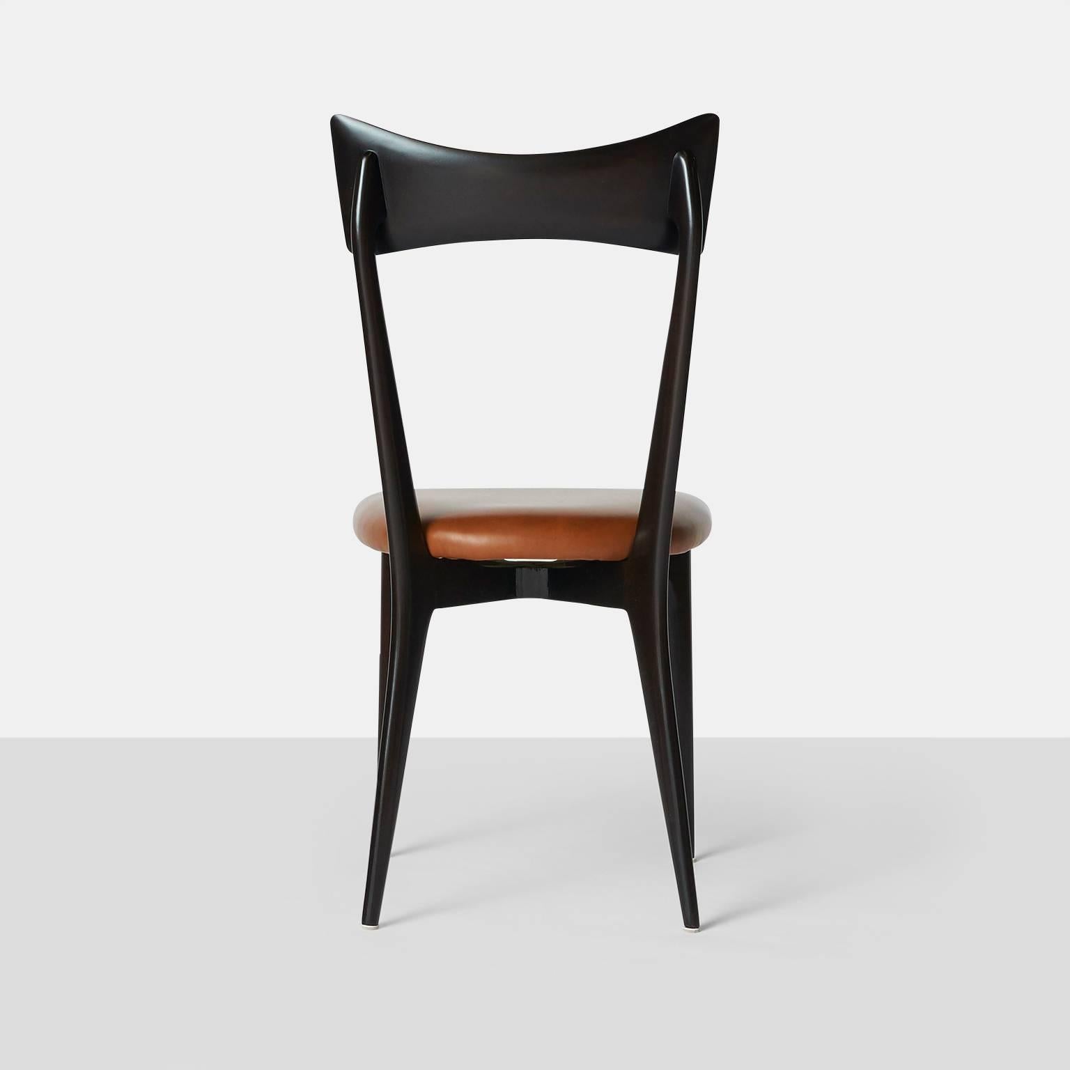Blackened Set of Six Dining Chairs by Ico Parisi
