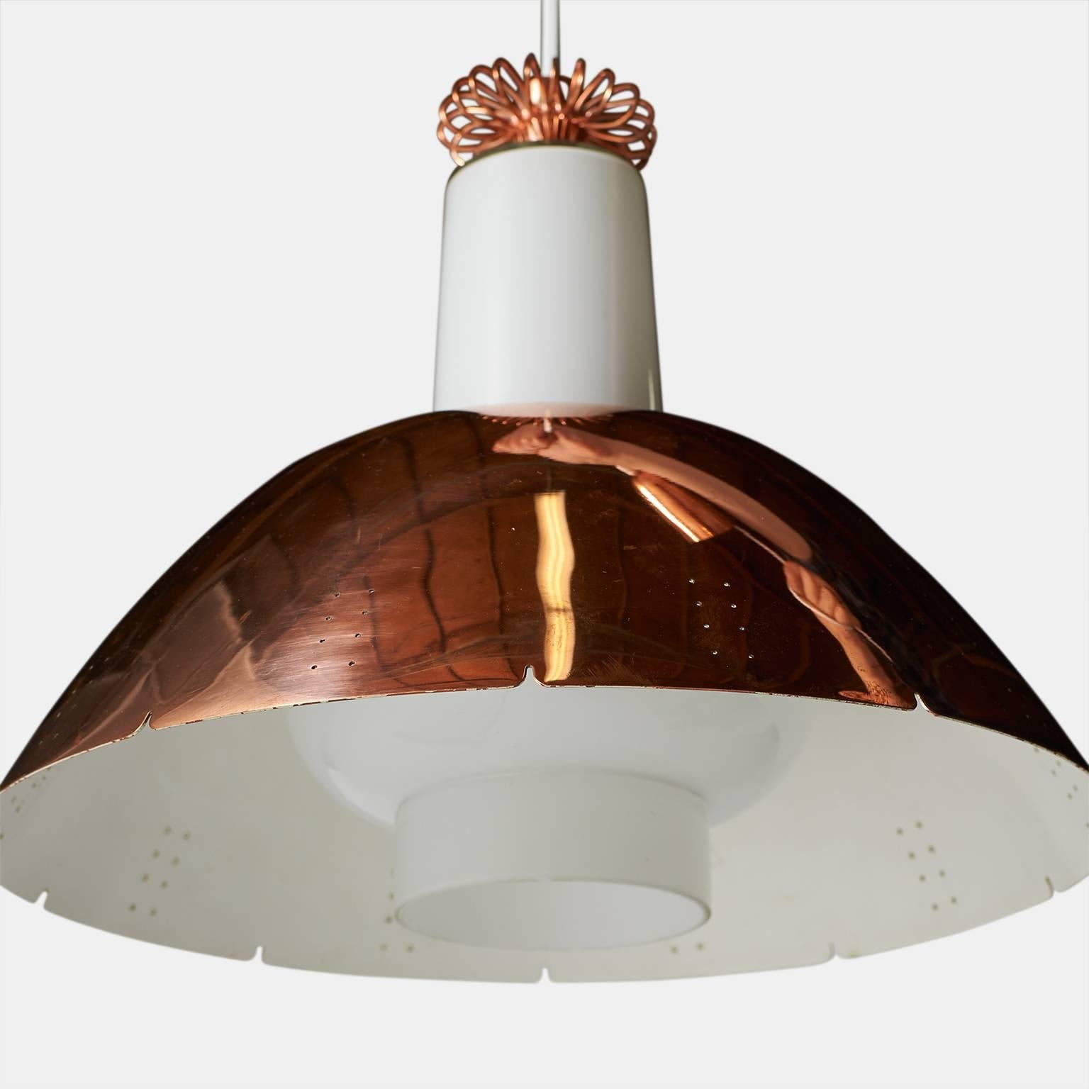 Scandinavian Modern Copper Pendant by Paavo Tynell Model #K2-20 For Sale