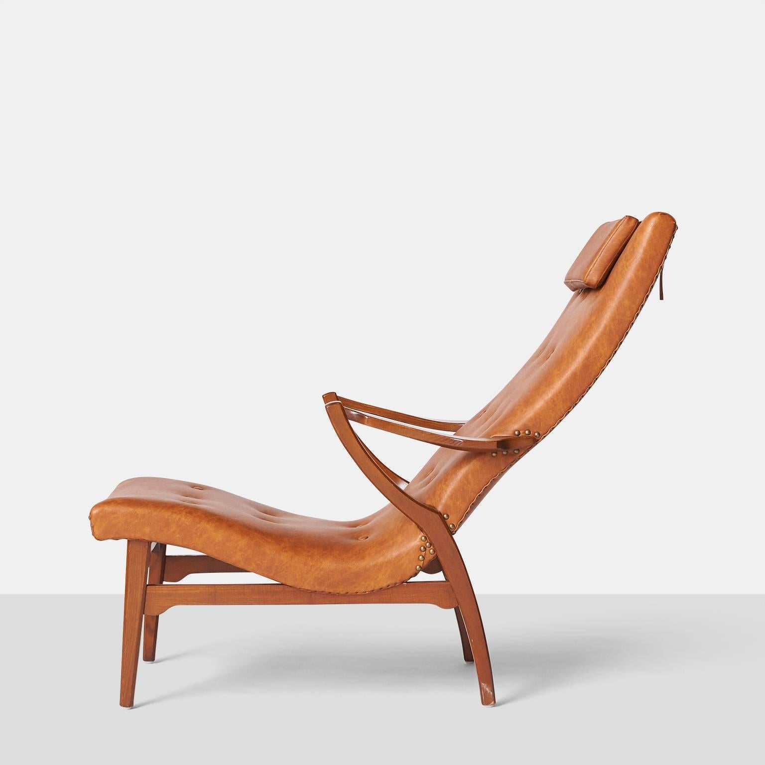 scandinavian lounge chair and ottoman