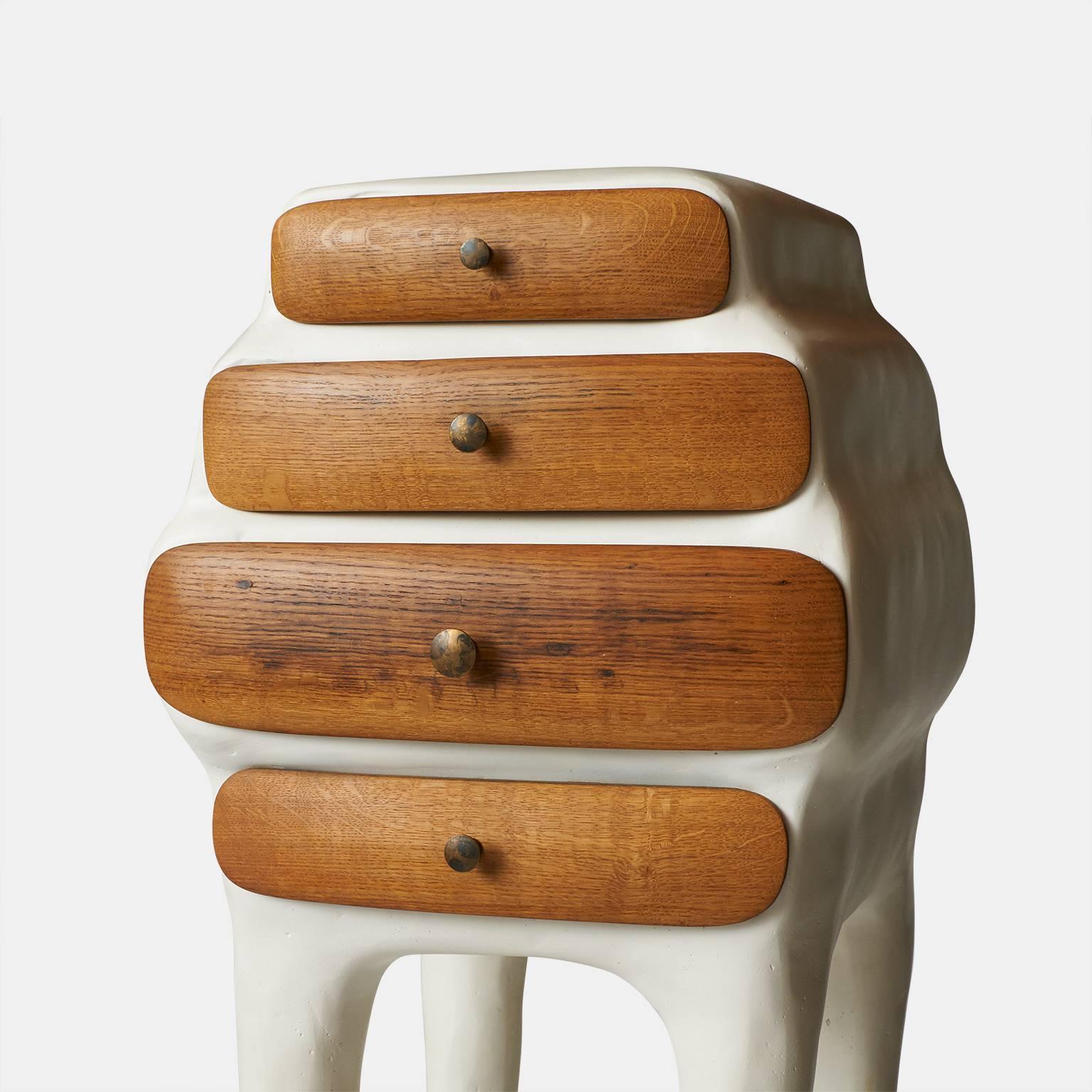 Contemporary Tall Cabinet in Oak and Hazel by Valentin Loellmann
