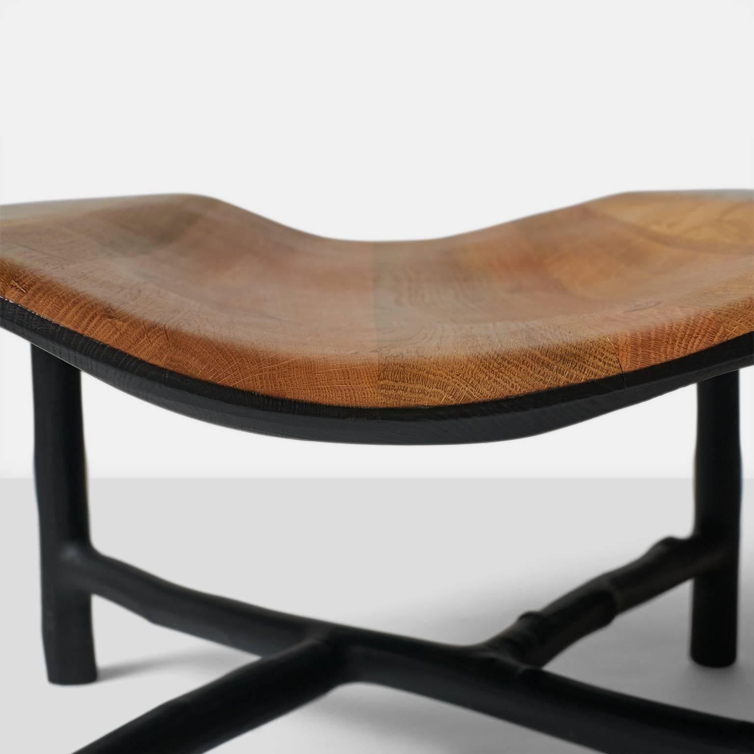 Coffee Table with Bowl in Oak and Hazel by Valentin Loellmann In Good Condition For Sale In San Francisco, CA