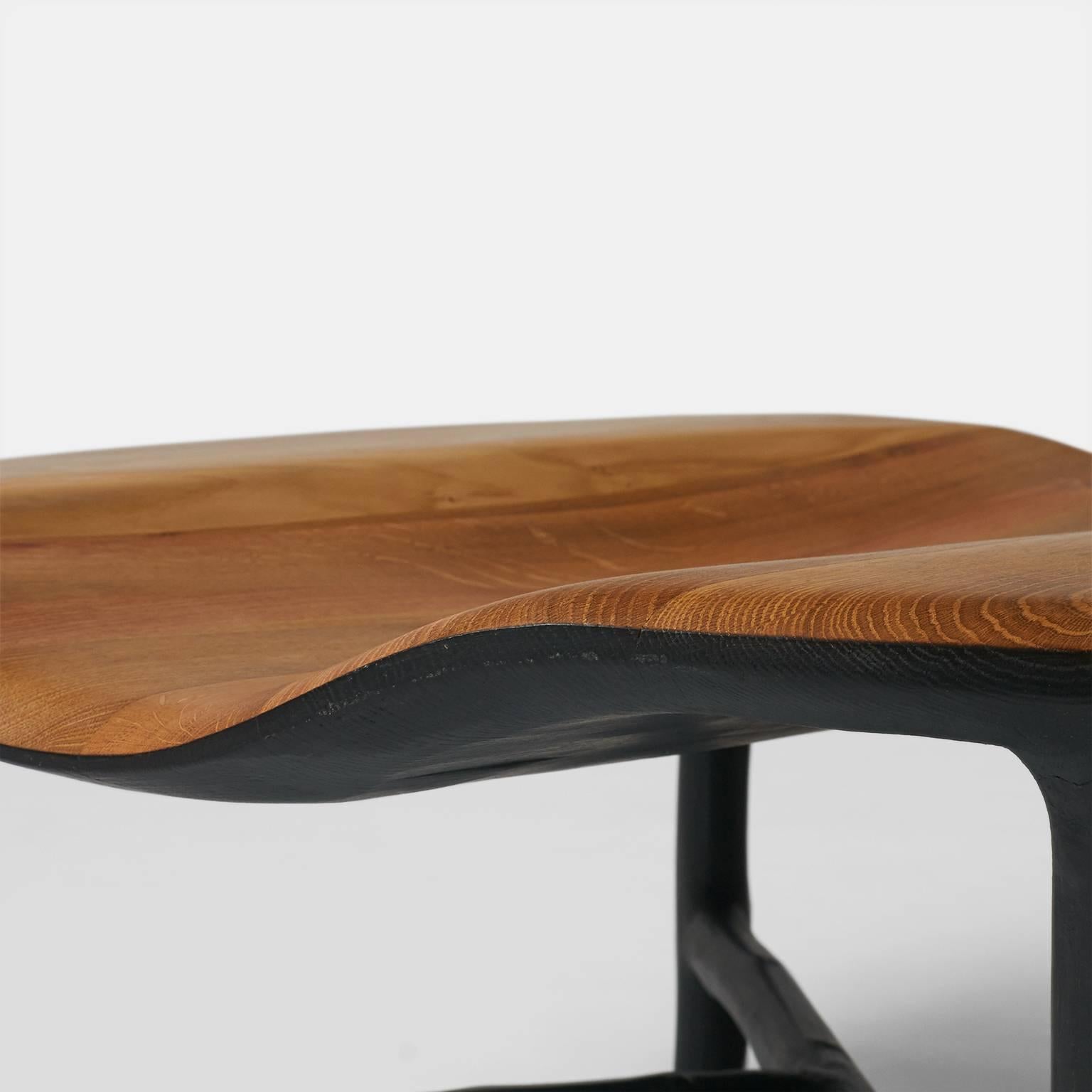 Contemporary Coffee Table with Bowl in Oak and Hazel by Valentin Loellmann For Sale
