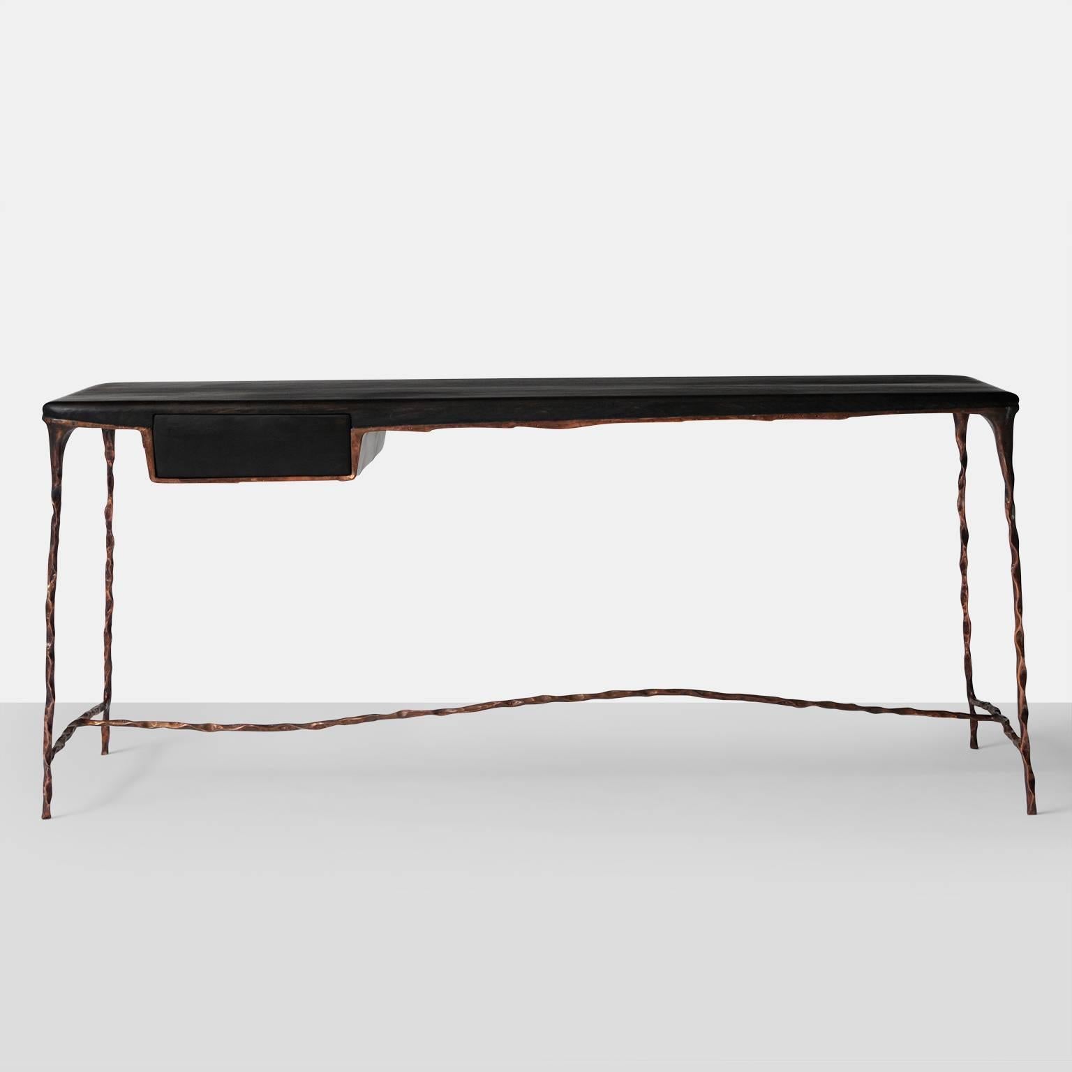Blackened Copper Frame Desk by Valentin Loellmann