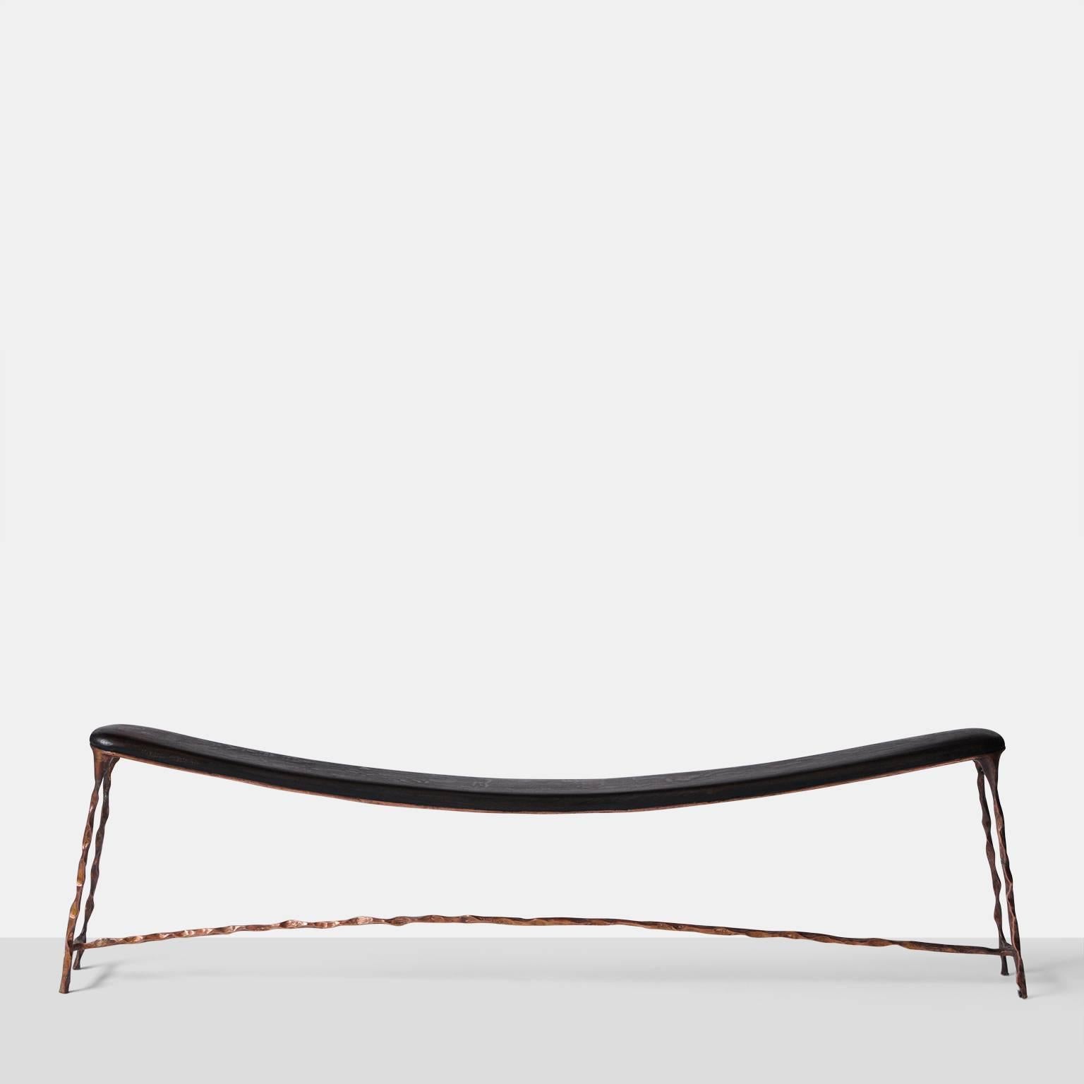 Dutch Large Bended Copper Bench by Valentin Loellmann