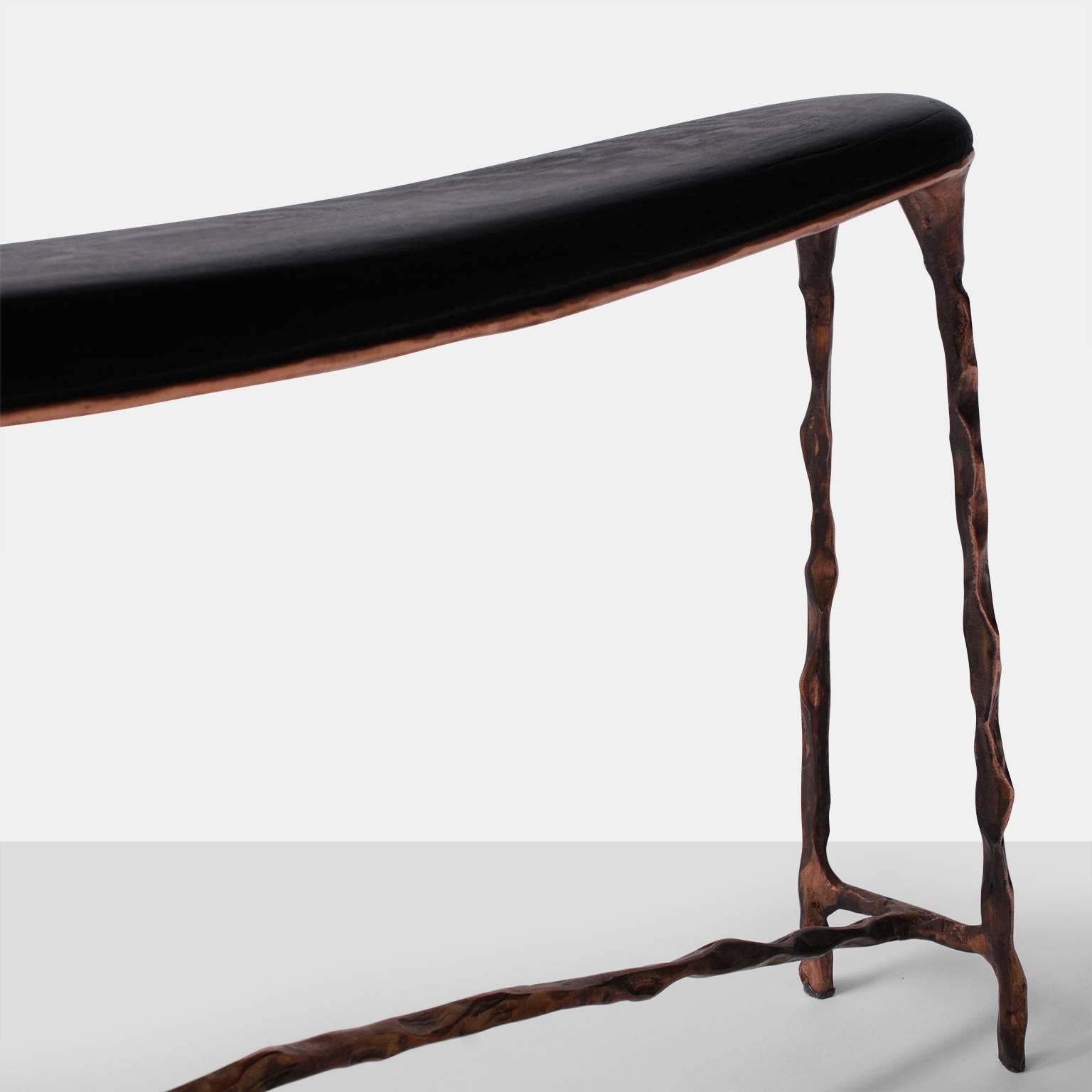 Small Bended Copper Bench by Valentin Loellmann In Excellent Condition In San Francisco, CA