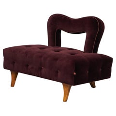 Open-Back Lounge Chair in the Style of James Mont