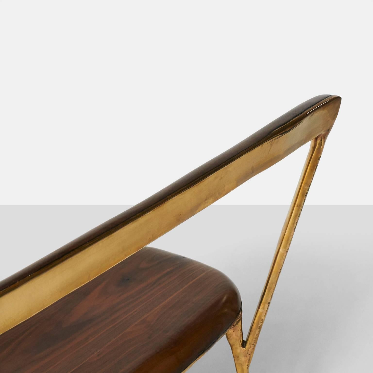 Bench with Back in Brass by Valentin Loellmann 1