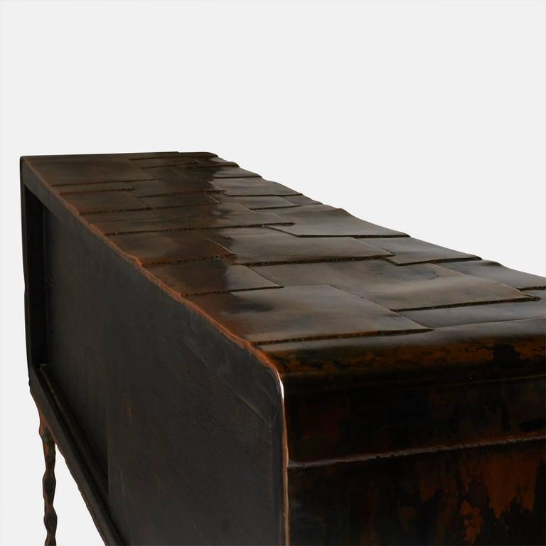 Contemporary Copper Console by Valentin Loellmann For Sale
